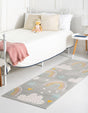 Gray 2' 2 x 6' Whimsy Kids Runner Rug