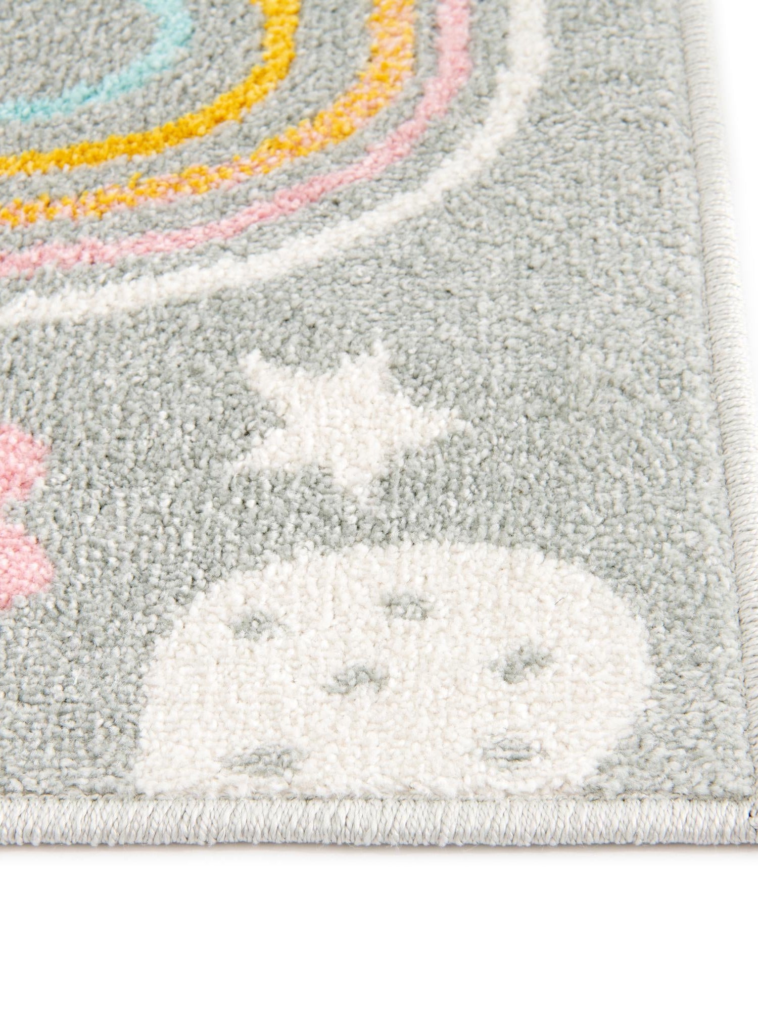 Gray 2' 2 x 3' 11 Whimsy Kids Runner Area Rug for Baby Nursery, Toddler Playroom, Bedrooms