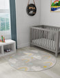 Gray 8' x 8' Whimsy Kids Round Rug
