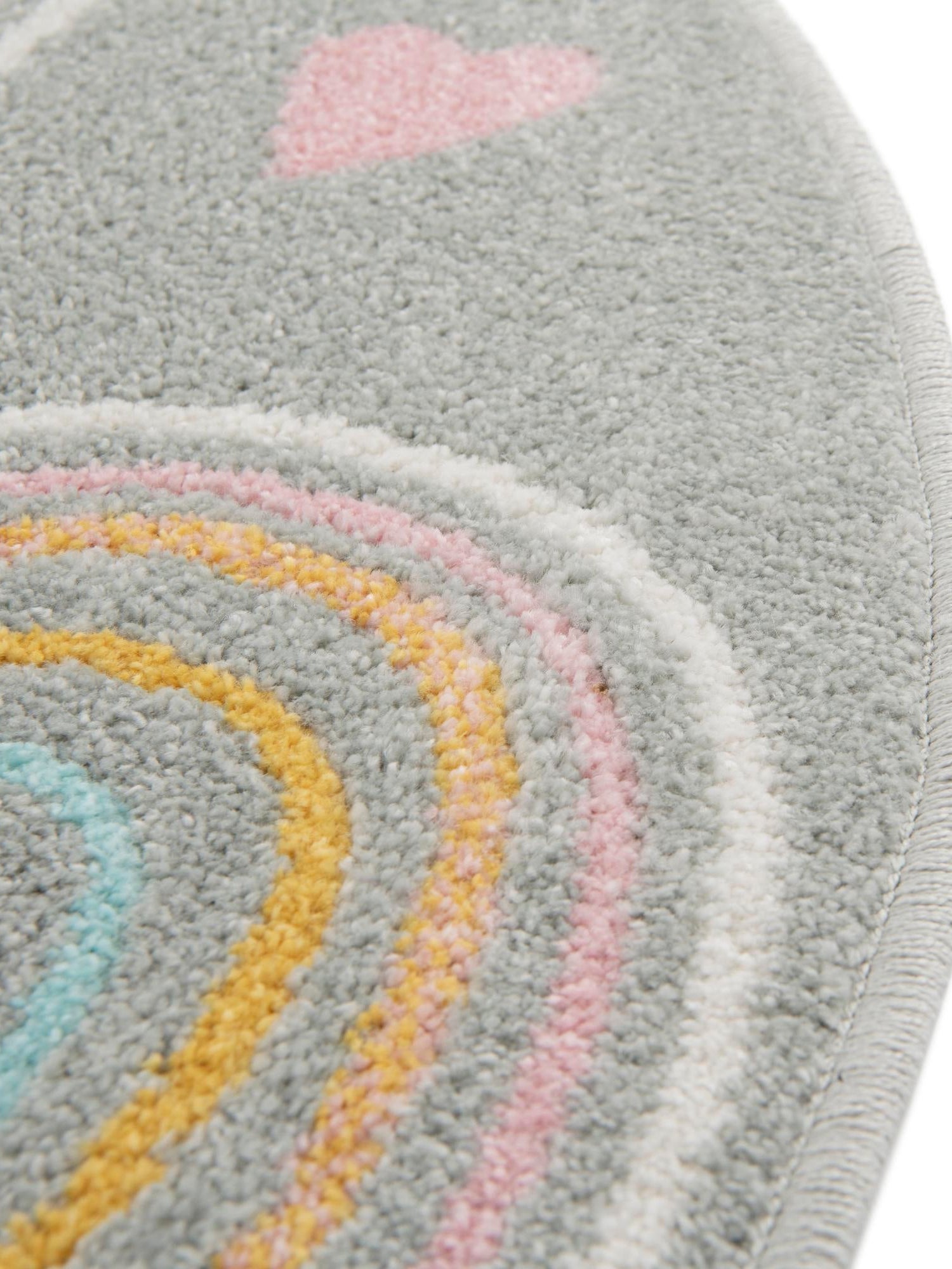 Gray 5' 3 x 5' 3 Whimsy Kids Round Area Rug for Baby Nursery, Toddler Playroom, Bedrooms