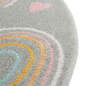 Gray 5' 3 x 5' 3 Whimsy Kids Round Rug