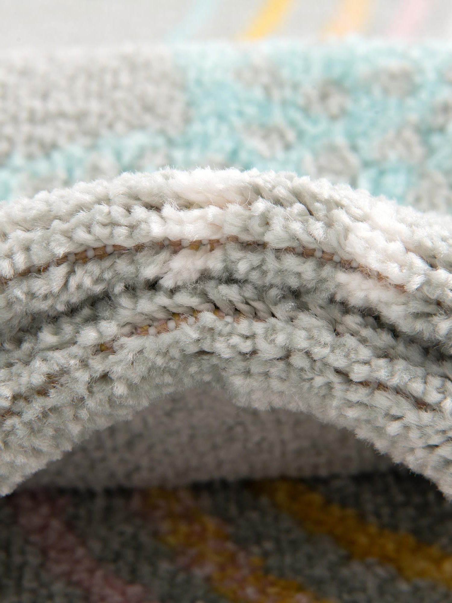 Gray 3' 3 x 3' 3 Whimsy Kids Round Area Rug for Baby Nursery, Toddler Playroom, Bedrooms