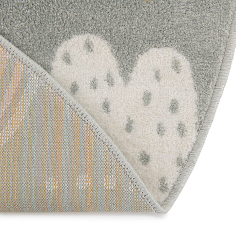 Gray 7' 10 x 7' 10 Whimsy Kids Round Area Rug for Baby Nursery, Toddler Playroom,  Bedrooms Playful Fun Design Easy Clean Carpet for Sale at Rug Engine