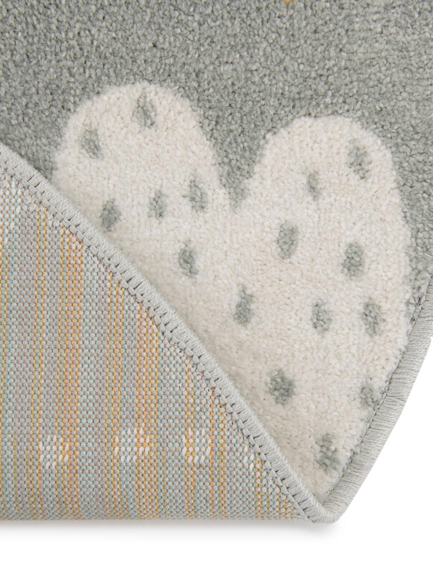 Gray 3' 3 x 3' 3 Whimsy Kids Round Area Rug for Baby Nursery, Toddler Playroom, Bedrooms