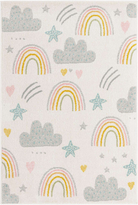 Ivory 4' x 6' Whimsy Kids Rectangle Rug