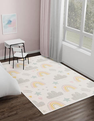 Ivory 8' x 10' Whimsy Kids Rectangle Rug