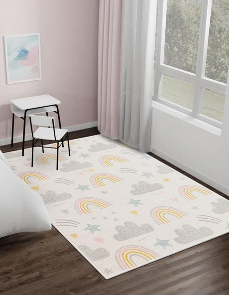 Ivory 8' x 10' Whimsy Kids Rectangle Rug