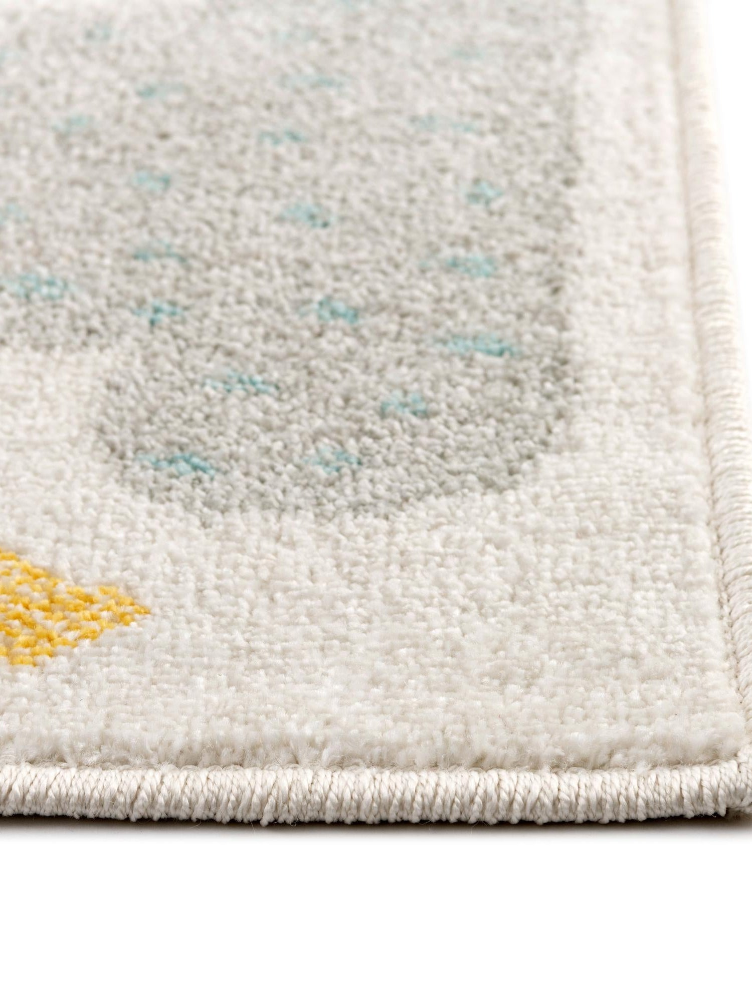 Ivory 5' 3 x 8' Whimsy Kids Rectangle Area Rug for Baby Nursery, Toddler Playroom, Bedrooms