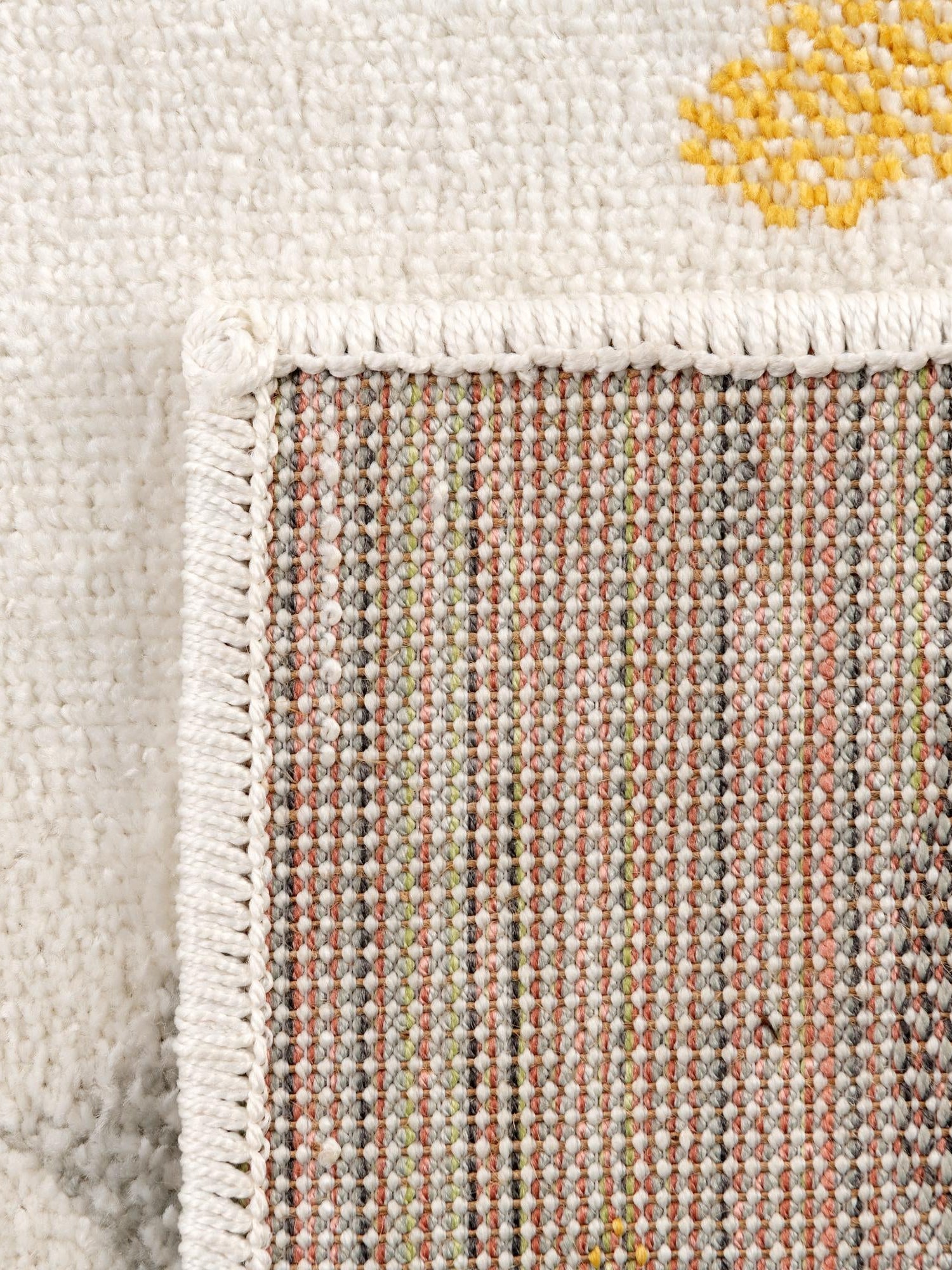 Ivory 7' 10 x 10' Whimsy Kids Rectangle Area Rug for Baby Nursery, Toddler Playroom, Bedrooms