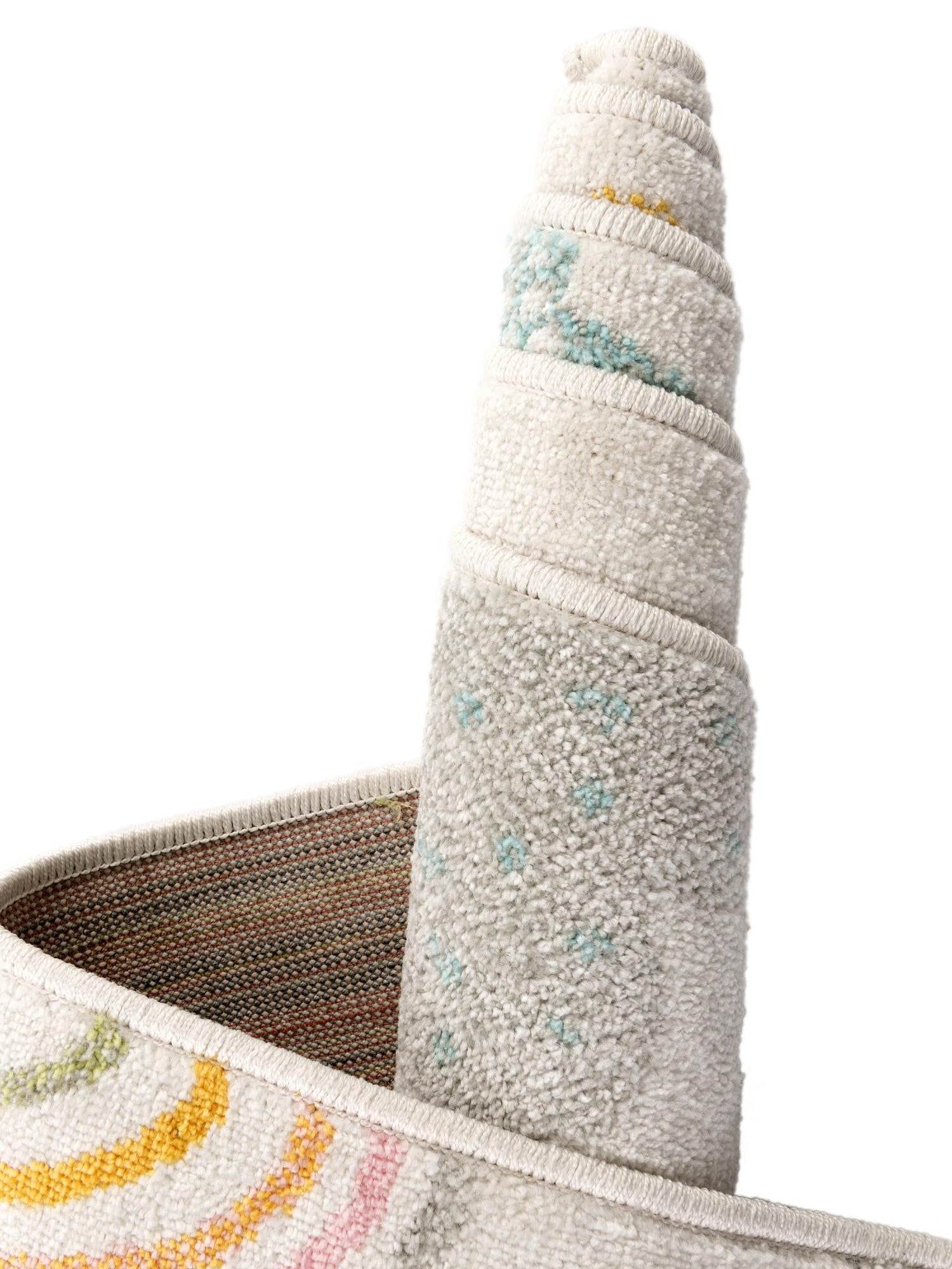 Ivory 7' 10 x 10' Whimsy Kids Rectangle Area Rug for Baby Nursery, Toddler Playroom, Bedrooms