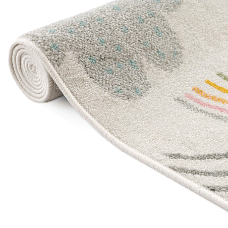 Ivory 5' 3 x 8' Whimsy Kids Rectangle Area Rug for Baby Nursery, Toddler Playroom,  Bedrooms Playful Fun Design Easy Clean Carpet for Sale at Rug Engine