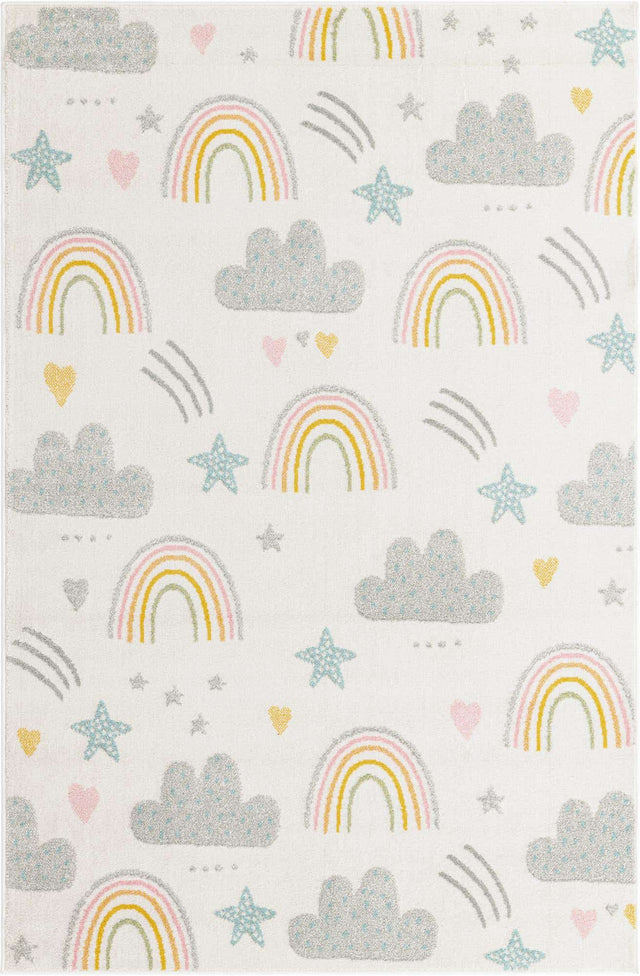 Ivory 5' 3 x 8' Whimsy Kids Rectangle Rug