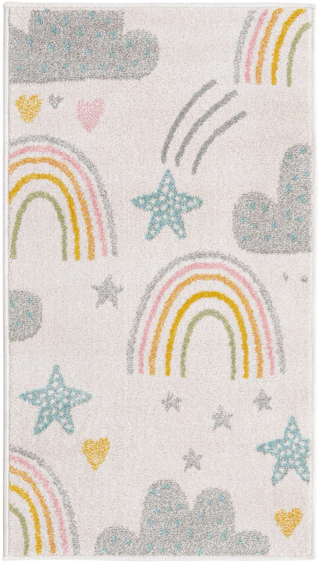 Ivory 2' 2 x 4' Whimsy Kids Runner Rug