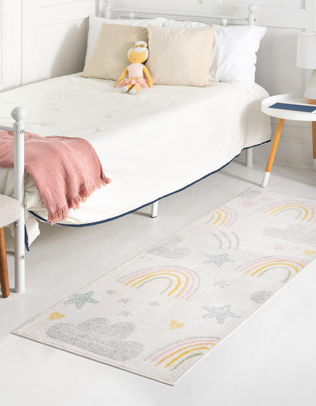 Ivory 2' 2 x 4' Whimsy Kids Runner Rug