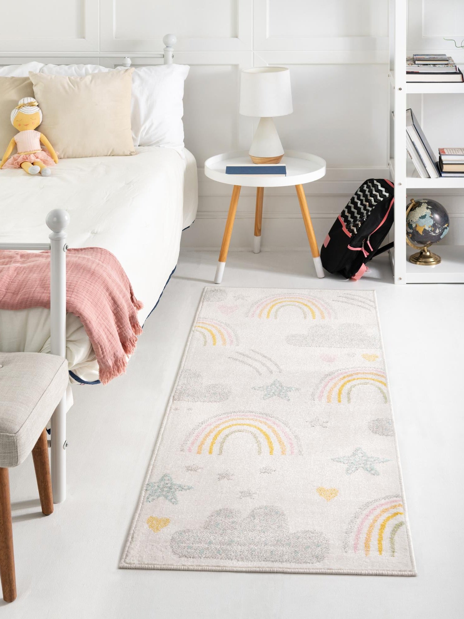 Ivory 2' 2 x 3' 11 Whimsy Kids Runner Area Rug for Baby Nursery, Toddler Playroom, Bedrooms