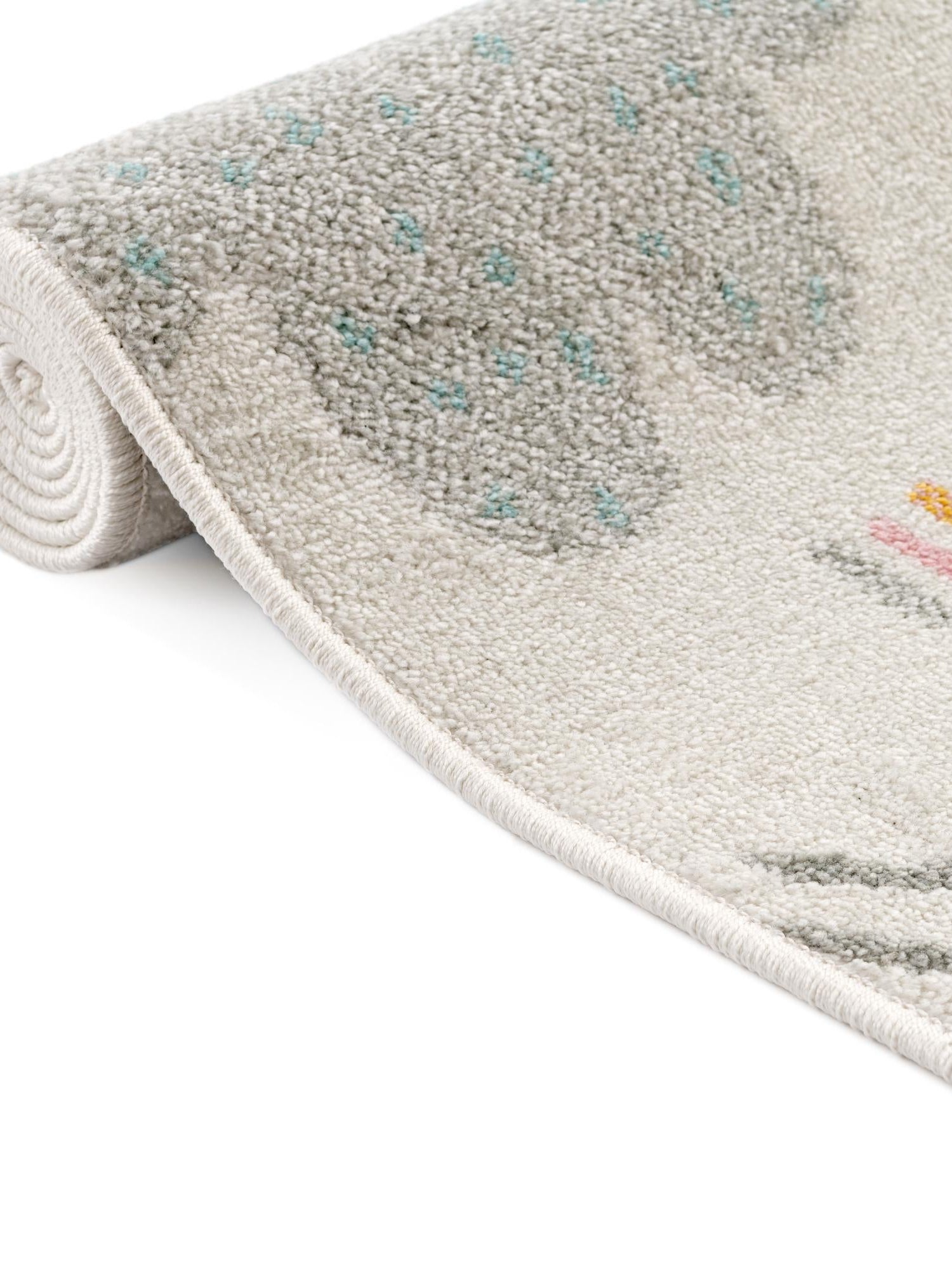 Ivory 2' 2 x 3' 11 Whimsy Kids Runner Area Rug for Baby Nursery, Toddler Playroom, Bedrooms