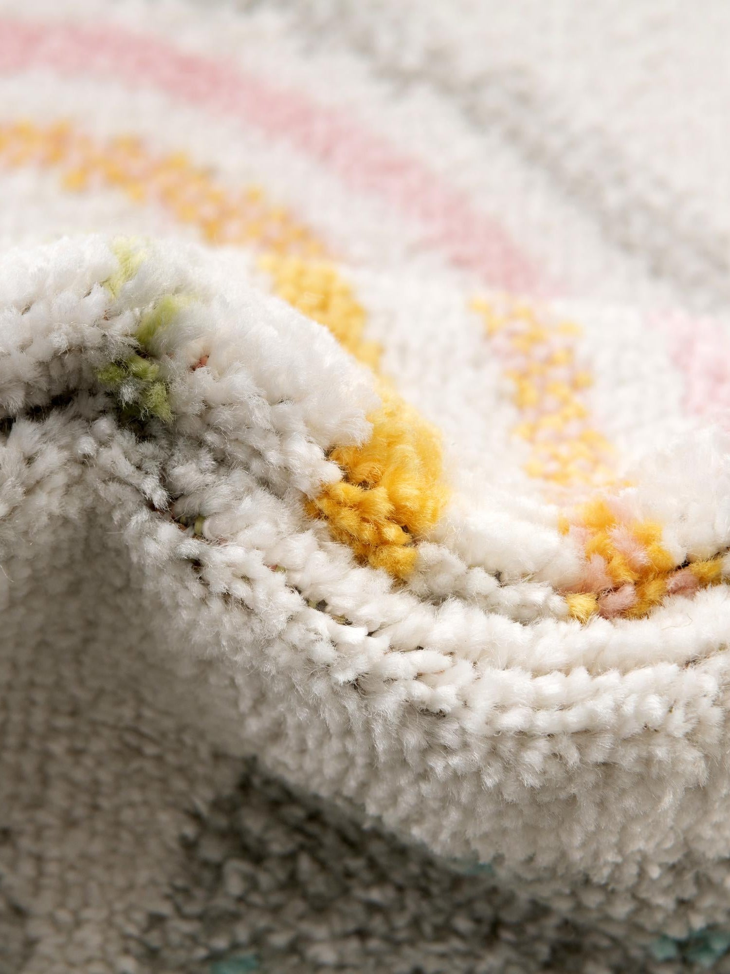 Ivory 7' 10 x 7' 10 Whimsy Kids Round Area Rug for Baby Nursery, Toddler Playroom, Bedrooms