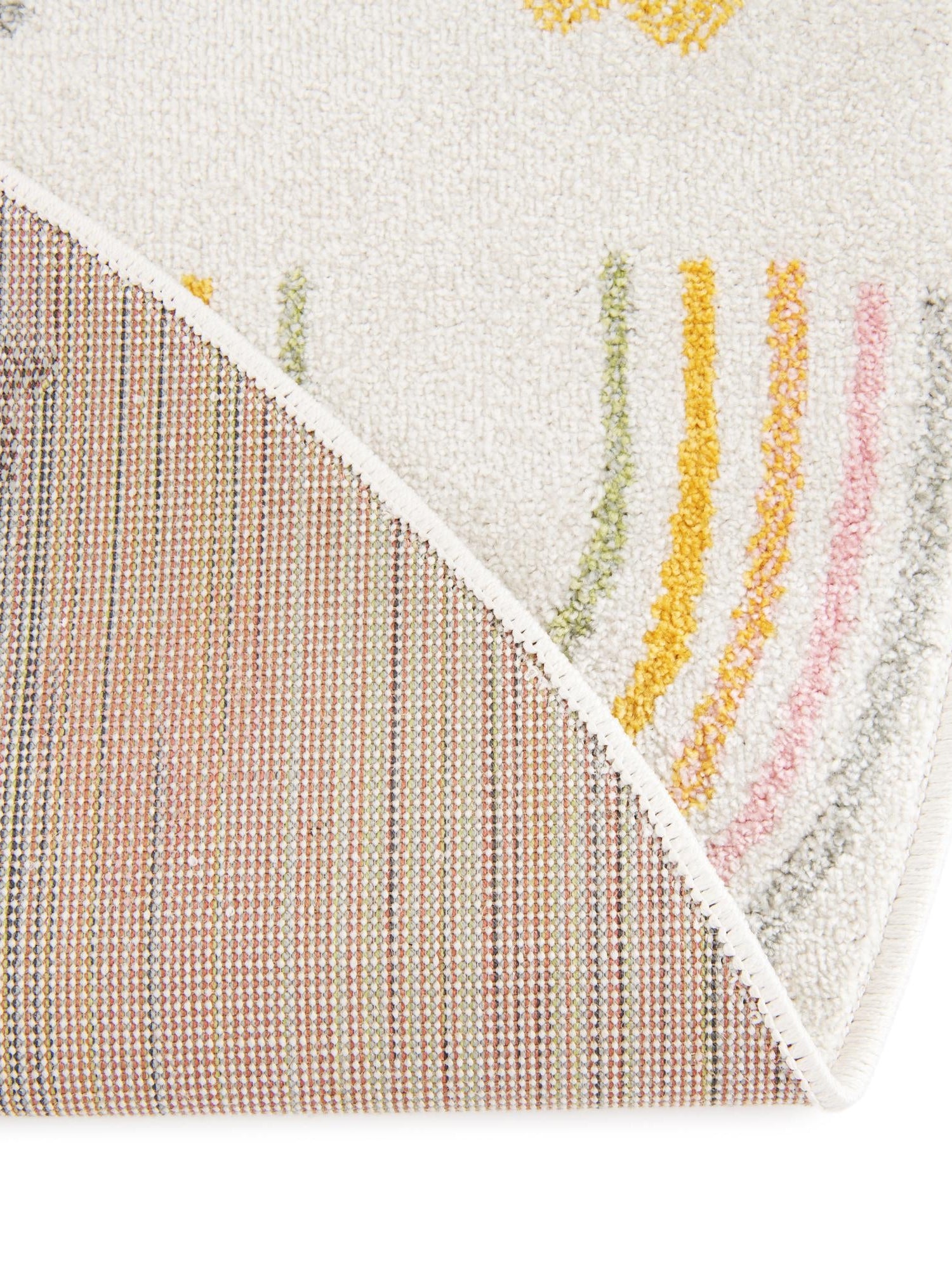 Ivory 3' 3 x 3' 3 Whimsy Kids Round Area Rug for Baby Nursery, Toddler Playroom, Bedrooms