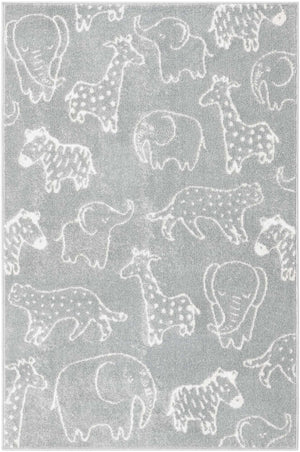 Gray 4' x 6' Whimsy Kids Rectangle Rug