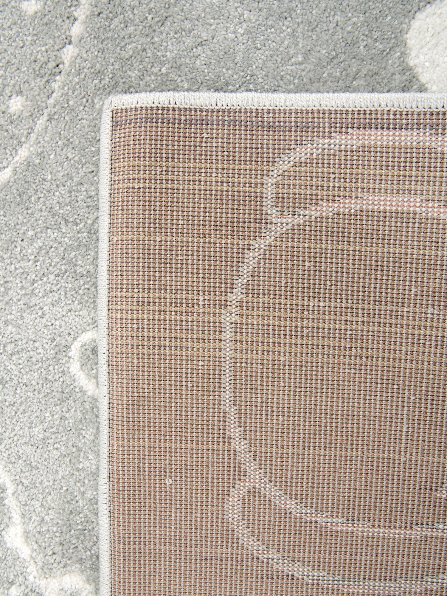 Gray 5' 3 x 8' Whimsy Kids Rectangle Area Rug for Baby Nursery, Toddler Playroom, Bedrooms