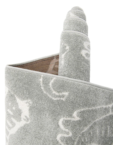 Gray 2' 2 x 2' 11 Whimsy Kids Rectangle Area Rug for Baby Nursery, Toddler Playroom,  Bedrooms Playful Fun Design Easy Clean Carpet for Sale at Rug Engine