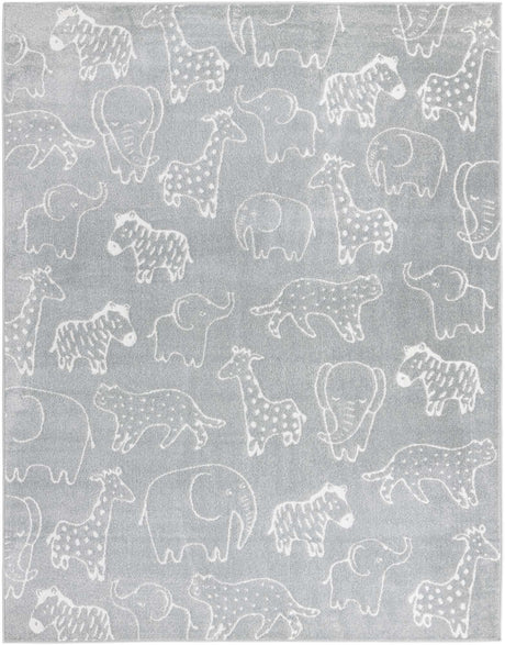 Gray 8' x 10' Whimsy Kids Rectangle Rug