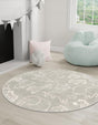 Gray 5' 3 x 5' 3 Whimsy Kids Round Rug