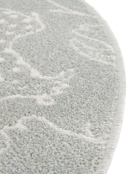 Gray 7' 10 x 7' 10 Whimsy Kids Round Area Rug for Baby Nursery, Toddler Playroom,  Bedrooms Playful Fun Design Easy Clean Carpet for Sale at Rug Engine