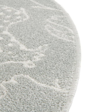 Gray 3' 3 x 3' 3 Whimsy Kids Round Rug