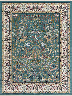 Blue 7' 1 x 10' Narenj Rectangle Area Rug 85% Polypropylene & 15% Polyester Traditional Classic Carpet for Living, Dining, Bedrooms, Office for Sale at Rug Engine