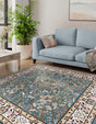 Blue 7' 10 x 7' 10 Narenj Square Area Rug 85% Polypropylene & 15% Polyester Traditional Classic Carpet for Living, Dining, Bedrooms, Office for Sale at Rug Engine