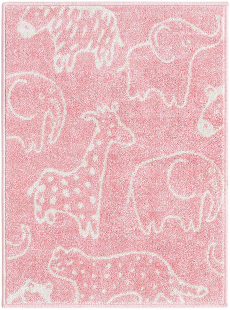Pink 2' 2 x 3' Whimsy Kids Rectangle Rug