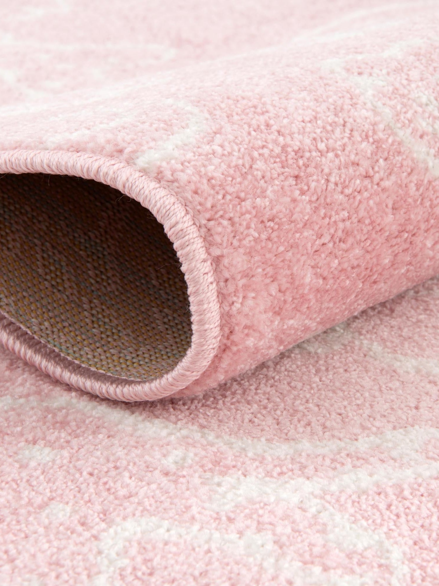 Pink 3' 11 x 5' 11 Whimsy Kids Rectangle Area Rug for Baby Nursery, Toddler Playroom, Bedrooms