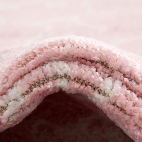 Pink 3' 11 x 5' 11 Whimsy Kids Rectangle Area Rug for Baby Nursery, Toddler Playroom,  Bedrooms Playful Fun Design Easy Clean Carpet for Sale at Rug Engine