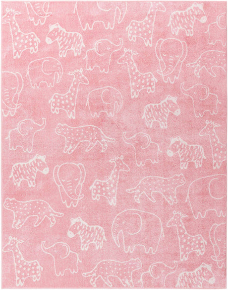 Pink 8' x 10' Whimsy Kids Rectangle Rug