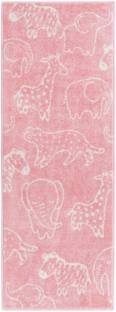 Pink 2' 2 x 6' Whimsy Kids Runner Rug