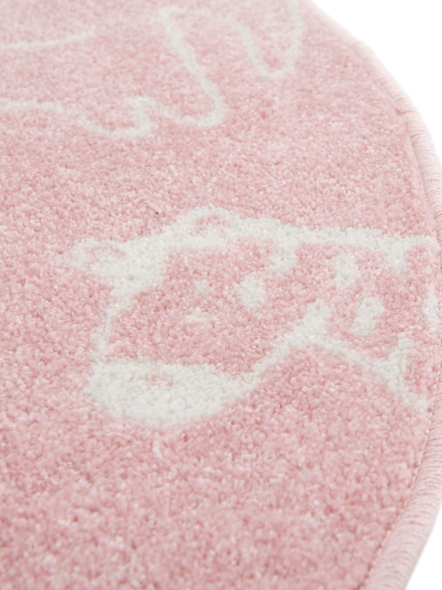 Pink 7' 10 x 7' 10 Whimsy Kids Round Area Rug for Baby Nursery, Toddler Playroom, Bedrooms