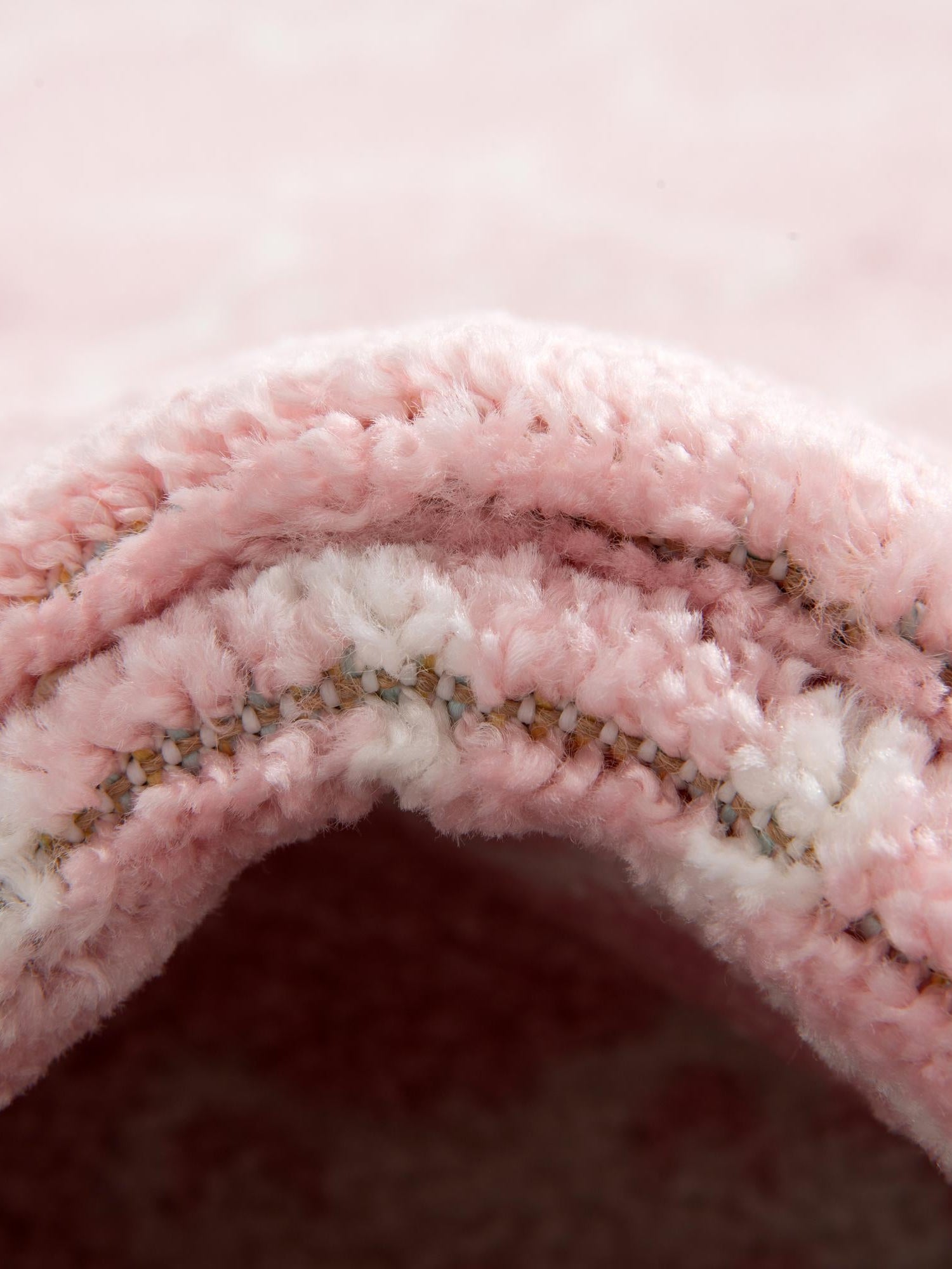 Pink 3' 3 x 3' 3 Whimsy Kids Round Area Rug for Baby Nursery, Toddler Playroom, Bedrooms