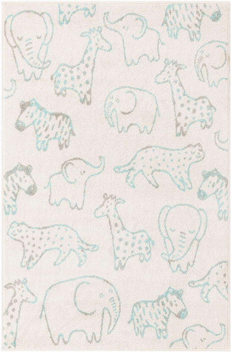 Ivory 4' x 6' Whimsy Kids Rectangle Rug