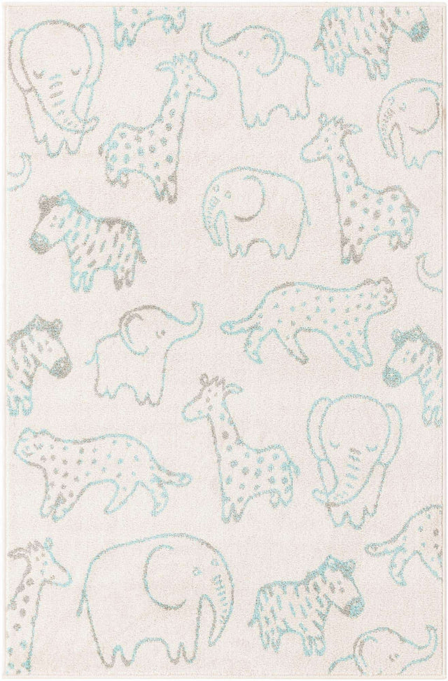 Ivory 4' x 6' Whimsy Kids Rectangle Rug