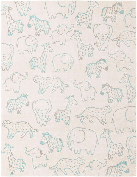 Ivory 8' x 10' Whimsy Kids Rectangle Rug