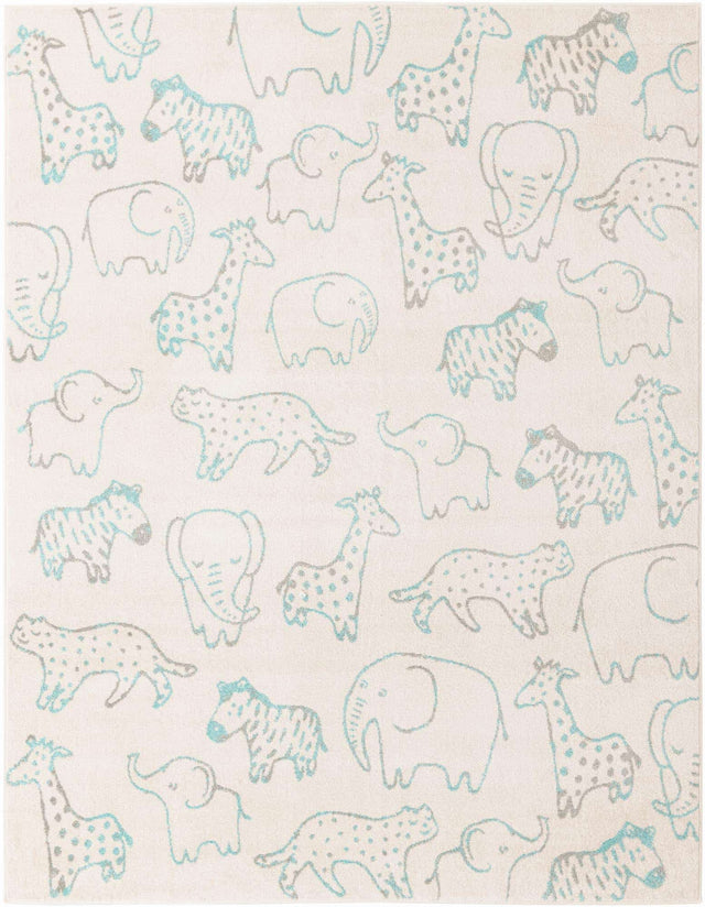 Ivory 8' x 10' Whimsy Kids Rectangle Rug