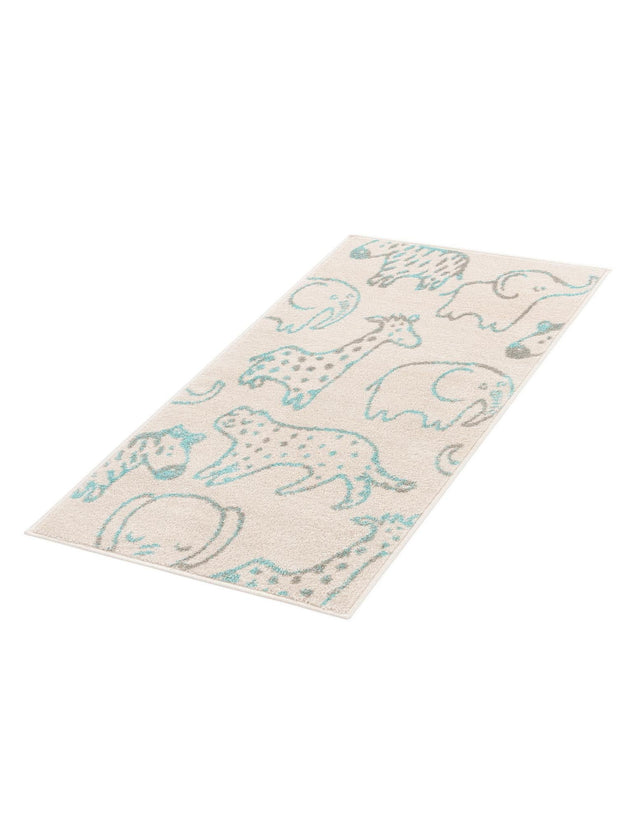 Ivory 2' 2 x 4' Whimsy Kids Runner Rug