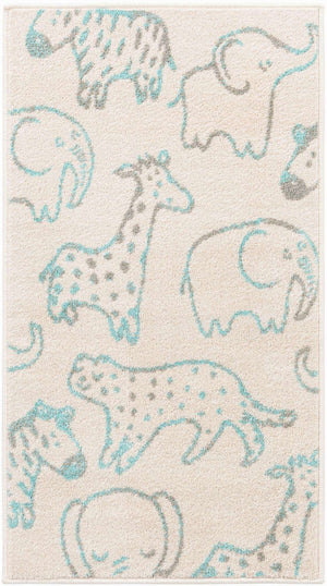 Ivory 2' 2 x 4' Whimsy Kids Runner Rug