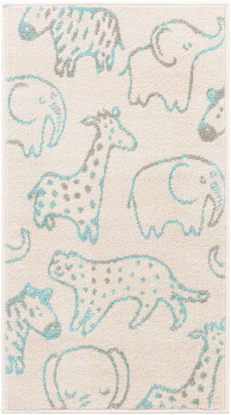Ivory 2' 2 x 4' Whimsy Kids Runner Rug