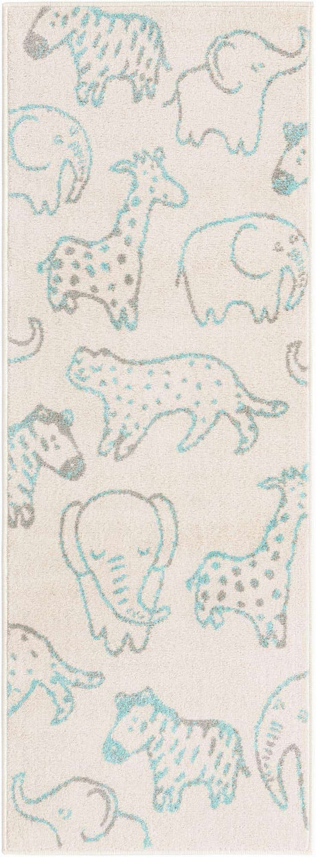Ivory 2' 2 x 6' Whimsy Kids Runner Rug