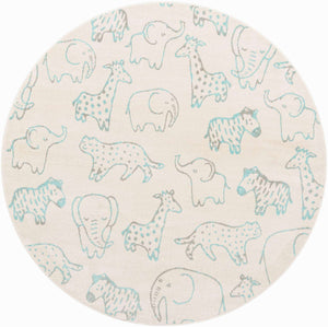 Ivory 8' x 8' Whimsy Kids Round Rug