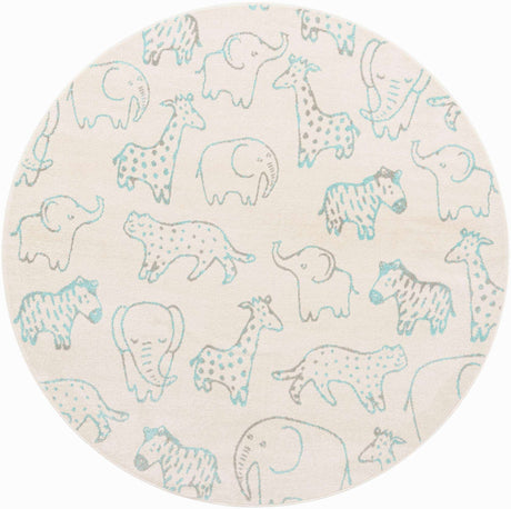 Ivory 8' x 8' Whimsy Kids Round Rug