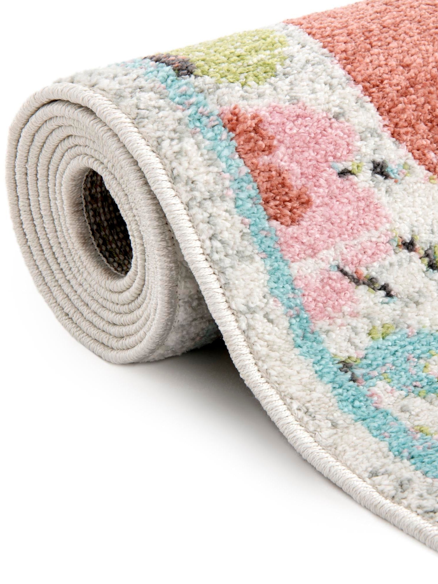 Ivory 2' x 8' Whimsy Kids Runner Area Rug for Baby Nursery, Toddler Playroom, Bedrooms