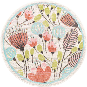 Ivory 3' 3 x 3' 3 Whimsy Kids Round Rug